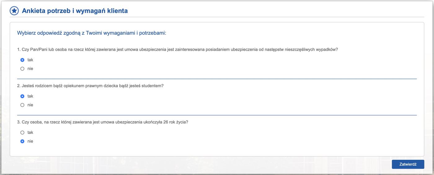 Analiza potrzeb klienta (APK) — pierwszy krok zakupu ubezpieczenia NNW szkolnego EDU Plus online